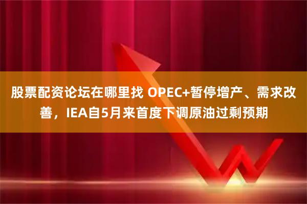 股票配资论坛在哪里找 OPEC+暂停增产、需求改善，IEA自5月来首度下调原油过剩预期