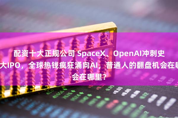 配资十大正规公司 SpaceX、OpenAI冲刺史上最大IPO，全球热钱疯狂涌向AI，普通人的翻盘机会在哪里？